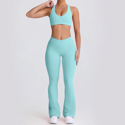 Women's Seamless Yoga Outfit Set Sports Bra Camisole Pants for Outdoor Fitness Gym Workout High Waist Tummy Control Active Women