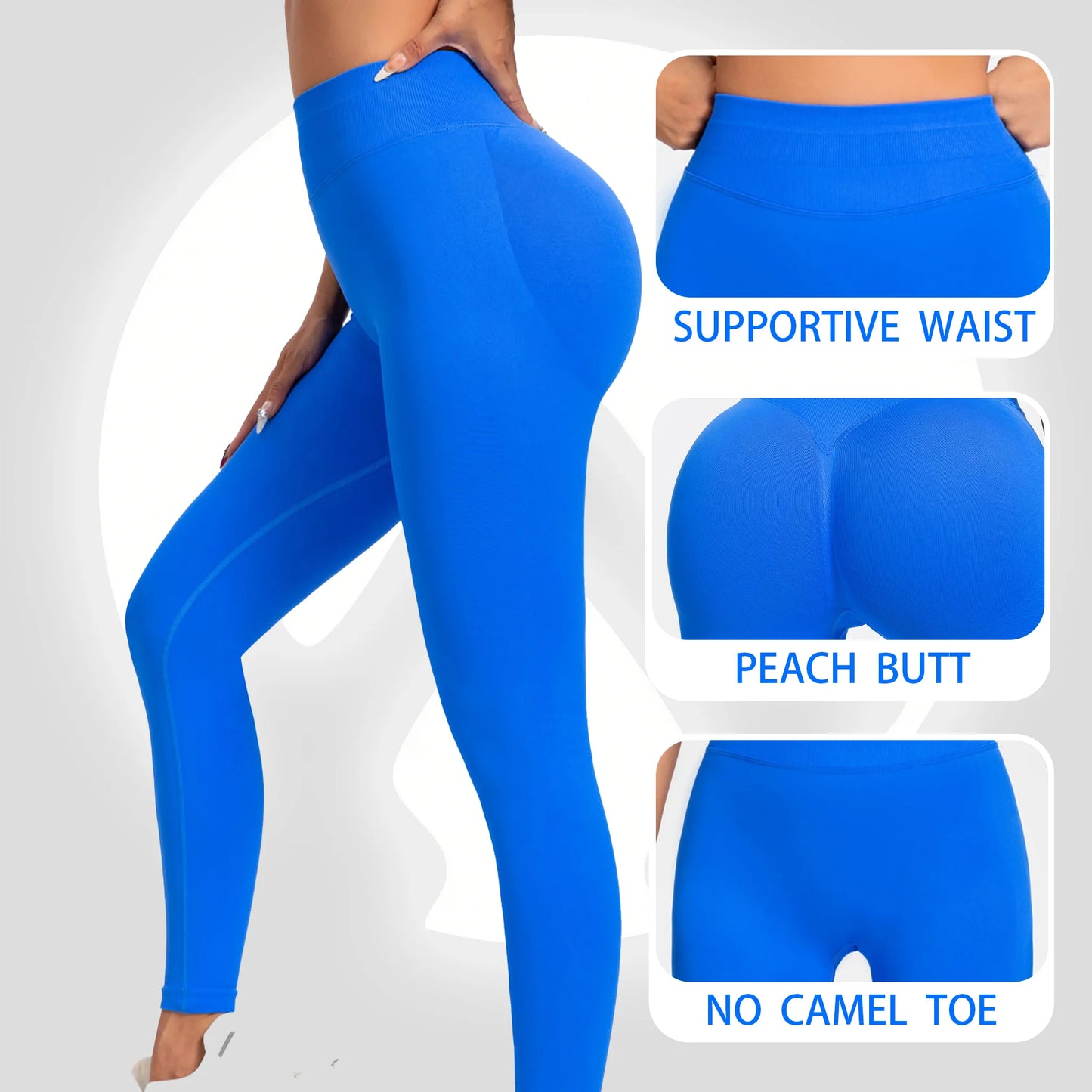 Women's Seamless Running Tights Matte Ribbed Yoga Pants High Stretch Sports Leggings for Workout Fitness Jogging Active Wear