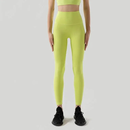 Pantalones de yoga de licra, leggings de gimnasio para mujer, mallas suaves de fitness, cintura alta elástica, transpirables, sin línea en T, pantalones deportivos