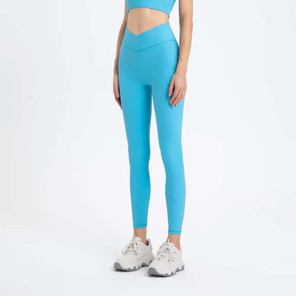 Pantalones de yoga de lycra acanalados para gimnasio, leggings para mujer para fitness, pantalones largos de cintura alta para mujer, mallas push-up de cadera para mujer, ropa de mujer