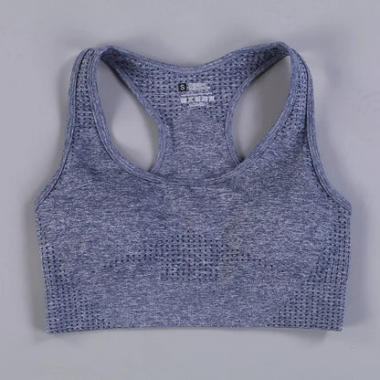Sujetador deportivo acolchado para mujer – Camiseta sin mangas sin costuras con relleno extraíble – Soporte alto para gimnasio, yoga y running Ropa interior deportiva