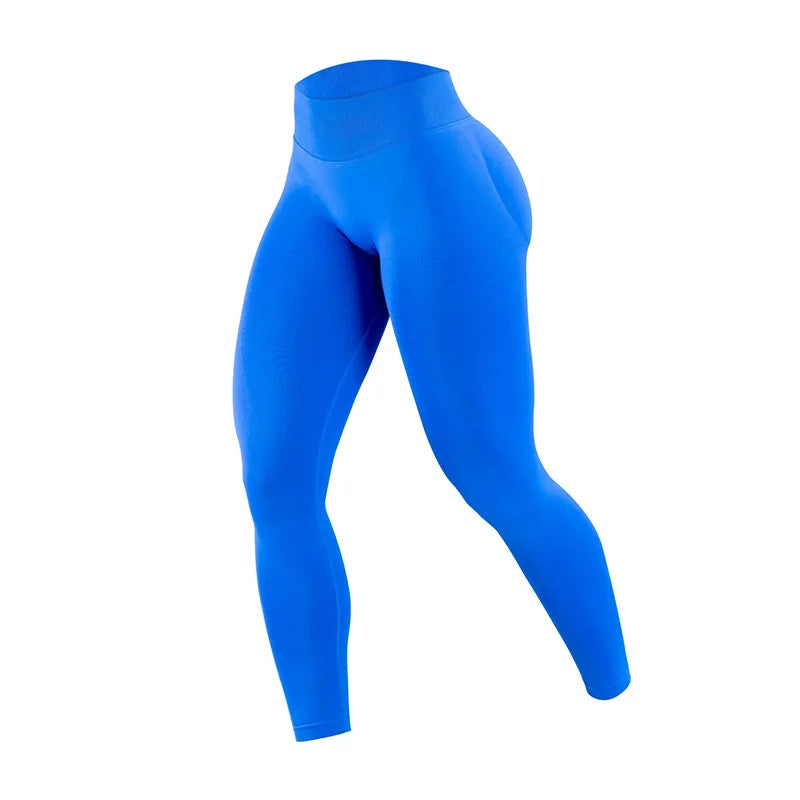 Women's Seamless Running Tights Matte Ribbed Yoga Pants High Stretch Sports Leggings for Workout Fitness Jogging Active Wear