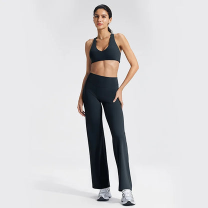 Conjunto de ropa de yoga para mujer - Ropa deportiva para gimnasio, correr, descansar y entrenar, traje elástico de fitness, conjunto atlético de dos piezas