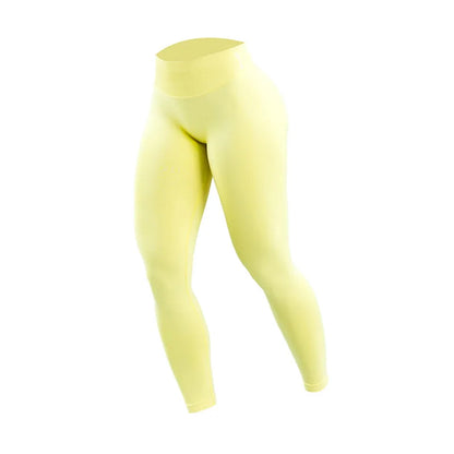 Women's Seamless Running Tights Matte Ribbed Yoga Pants High Stretch Sports Leggings for Workout Fitness Jogging Active Wear