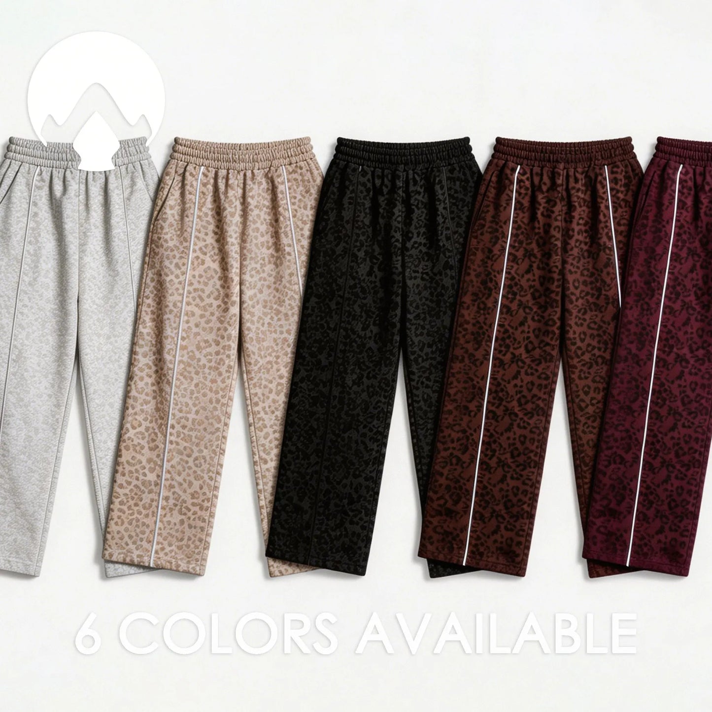 Women's Loose Leopard Print Athletic Pants, Wide Leg Trousers, Outdoor Running Jogging Yoga Sweatpants Sports Fitness Activities