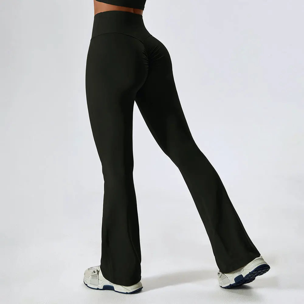 Pantalones de yoga acampanados para mujer, de cintura alta, pierna ancha, para gimnasio, entrenamiento, fitness, deportes, pantalones acampanados, pantalones de baile latino