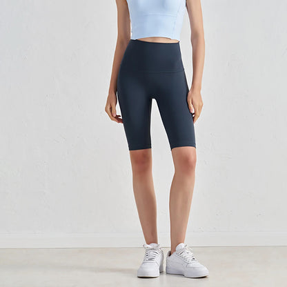 Pantalones Cortos de Yoga de Cintura Alta para Mujer hasta la Rodilla Leggings Amarillos Pantalón de Gimnasio con Efecto Push-Up Sensación Nude Ropa Deportiva para Ejercicio y Entrenamiento