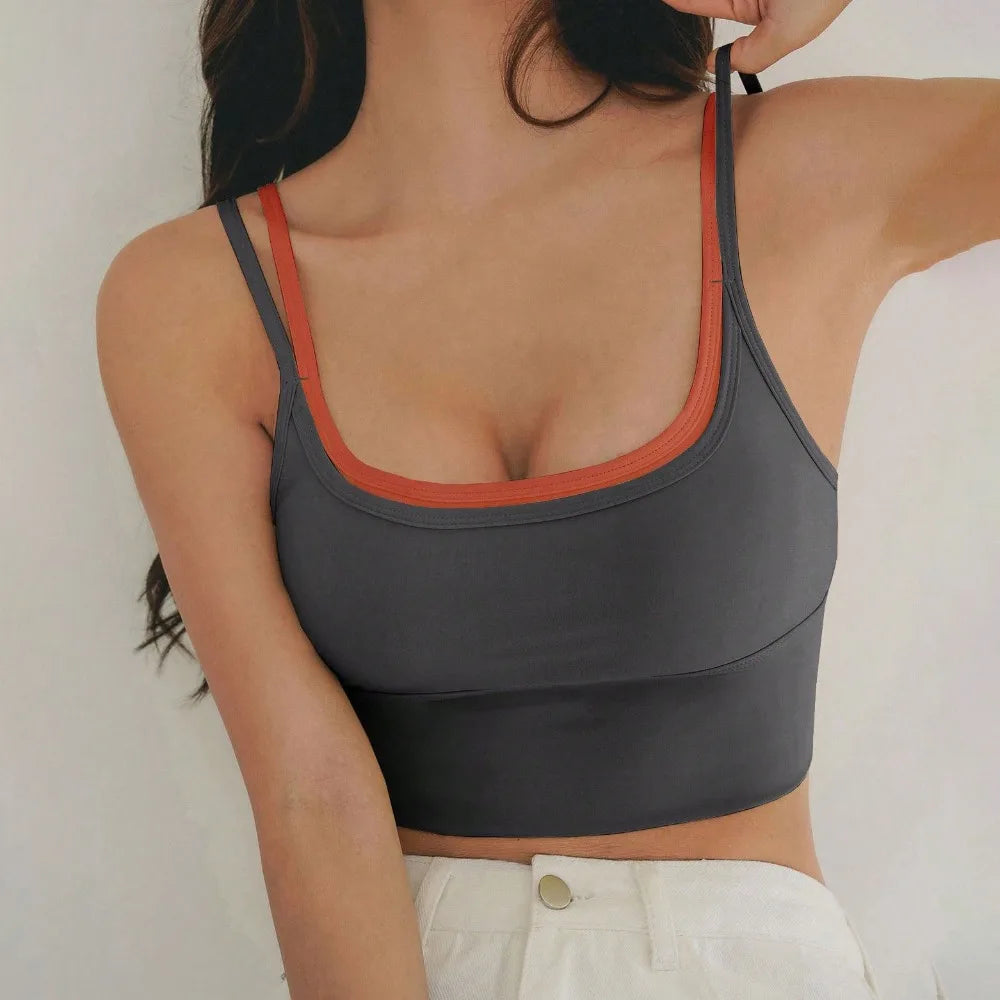 Sujetador deportivo racerback de mujer con efecto "Nude-Feel" – Chaleco de yoga antisacudidas y antideslizante – Top de fitness para correr, yoga y entrenamientos de gimnasio