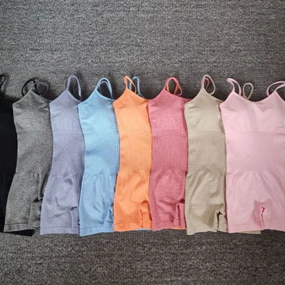 Seamless Fitness Sports Bodysuit: Sexy Peach Butt Lifting, Tummy Control & Chest Enhancing, Sling Shapewear for Yoga, Workout
