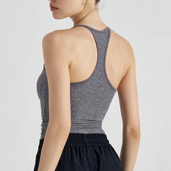 Women's Sports Bra with Chest Padding I-shaped Vest Tight-fitting Slimming Yoga Pilates Fitness Breathable Top Summer