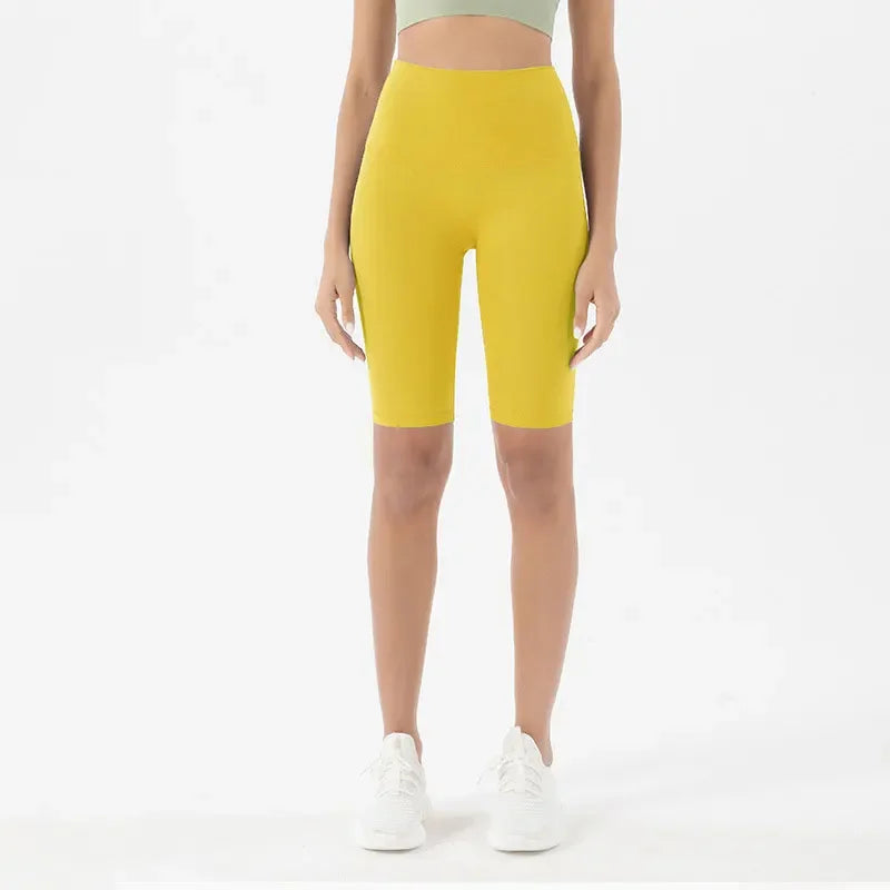 Pantalones cortos deportivos para mujer, cintura alta, yoga, ajuste entallado, levantamiento de glúteos, gimnasio, correr, alta elasticidad, ciclista, cintura alta, entrenamiento, gimnasio.