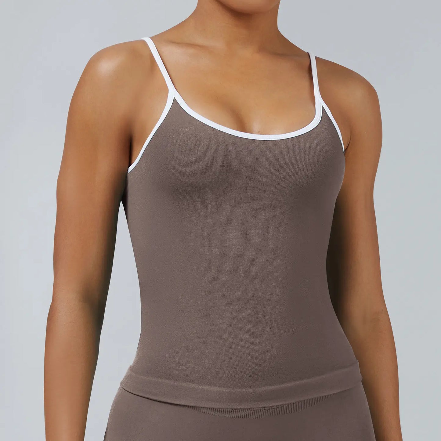 Women's Seamless Backless Color Block Slim Fit Yoga Tank Top, Workout Activewear for Gym Fitness Sports Daily Wear