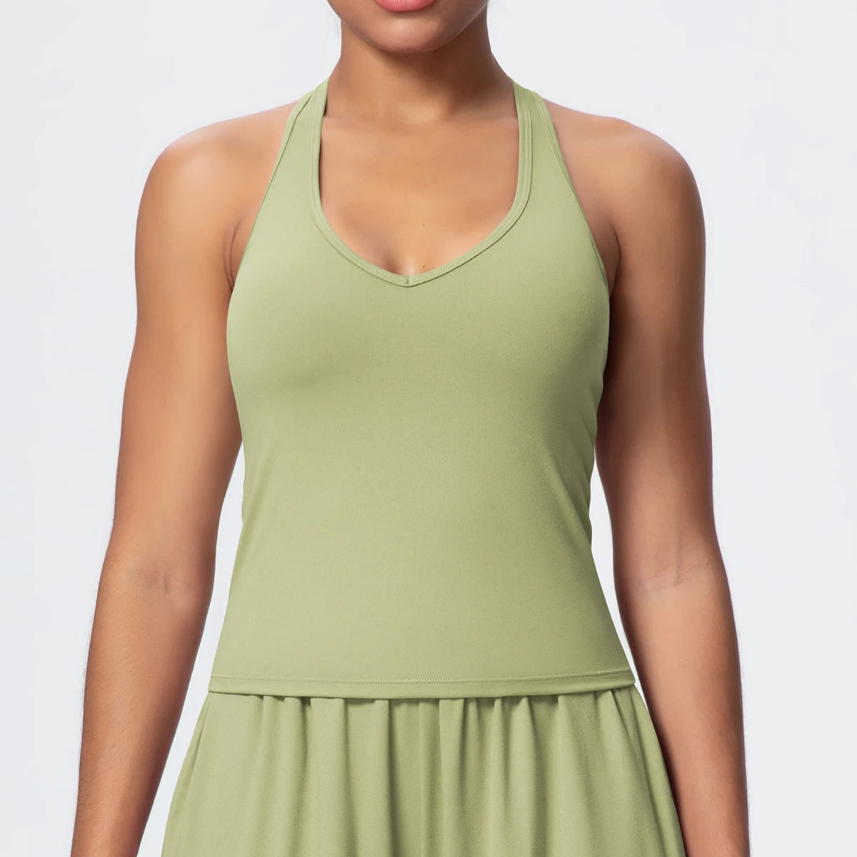 Women's Yoga Vest - Solid Color Slim-Fit Sports Top with Thin Shoulder Straps, Gym, Running, Pilates & Workout Athletic Tank Top