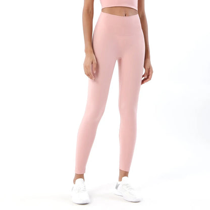 Lycra Yoga Pants Gym Leggings Women Girl Fitness Soft Tights High Waist Elastic Breathable No T Line Sports Pants