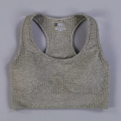 Sujetador deportivo acolchado para mujer – Camiseta sin mangas sin costuras con relleno extraíble – Soporte alto para gimnasio, yoga y running Ropa interior deportiva