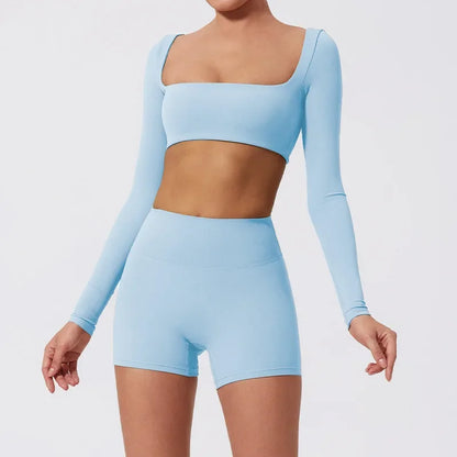 Conjunto de 2 piezas de yoga y running cepillado para mujer, sujetador deportivo y leggings para gimnasio, fitness al aire libre, traje de entrenamiento elástico y transpirable