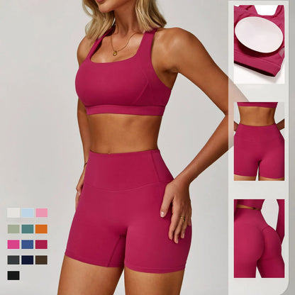 Conjunto de ropa de yoga de primavera para mujer - Ropa deportiva de secado rápido con efecto "naked feel" para entrenamiento de gimnasio, running matutino y fitness