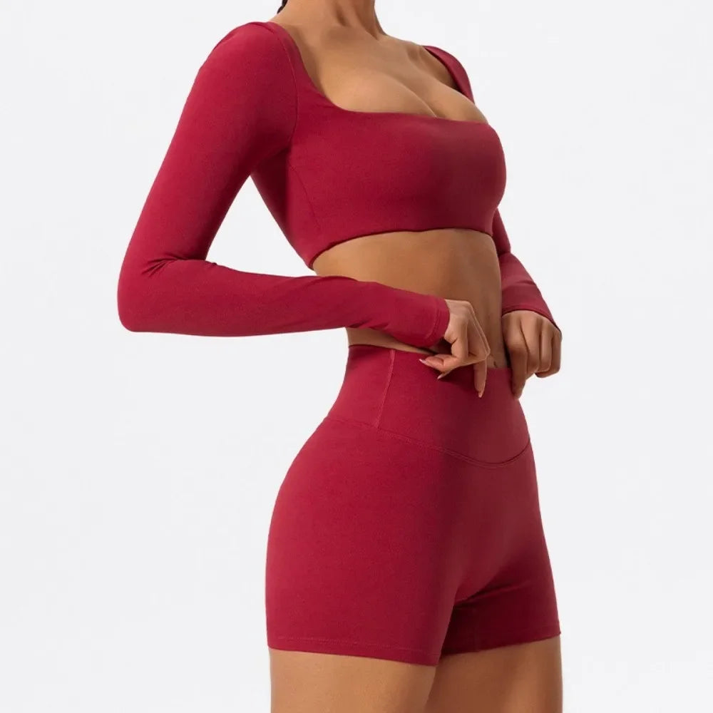 Conjunto de 2 piezas de yoga y running cepillado para mujer, sujetador deportivo y leggings para gimnasio, fitness al aire libre, traje de entrenamiento elástico y transpirable