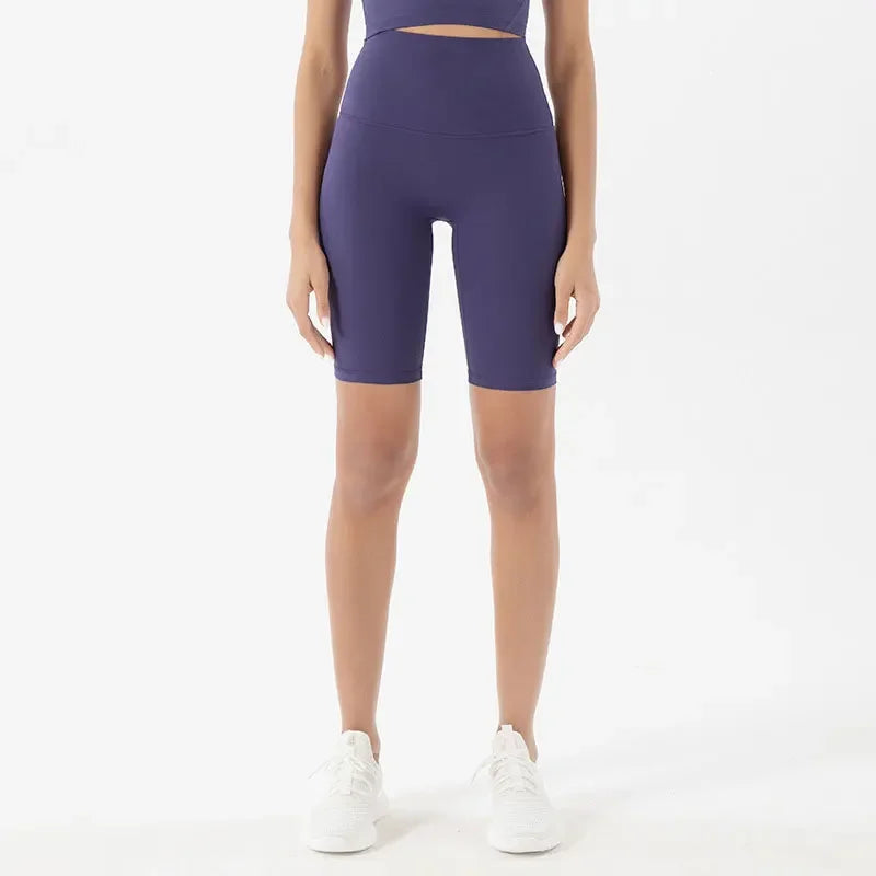 Pantalones cortos deportivos para mujer, cintura alta, yoga, ajuste entallado, levantamiento de glúteos, gimnasio, correr, alta elasticidad, ciclista, cintura alta, entrenamiento, gimnasio.