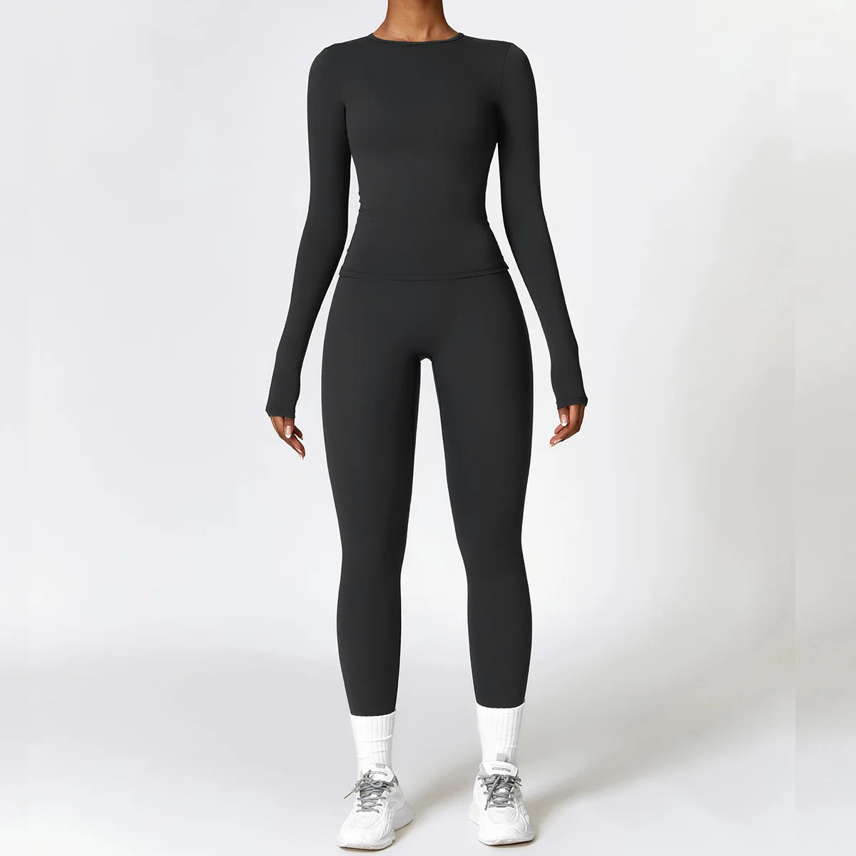 Women's Tight Yoga Tracksuit Workout Activewear 2 Piece Set for Winter Outdoor Running Athletic Sports Suit for Women