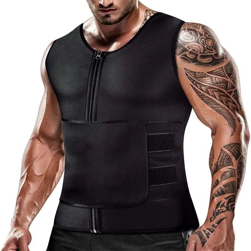 Chaleco Adelgazante de Neopreno para Hombre - Entrenador de Cintura de Alta Intensidad con Soporte Abdominal para Gimnasio y Modelado Corporal