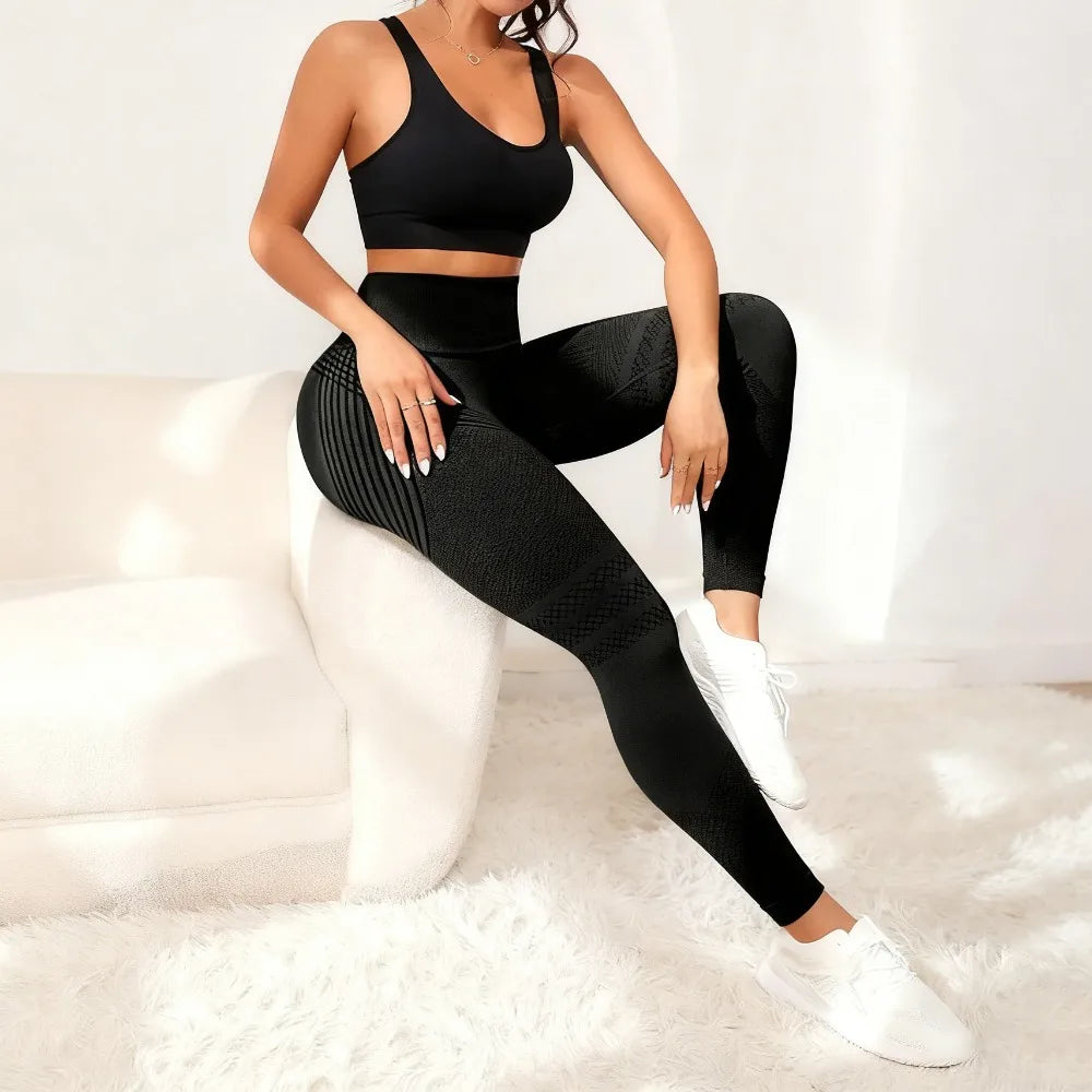 Mallas de gimnasio sin costuras para mujer, pantalones de yoga deportivos, mallas elásticas de cintura alta, mallas de fitness, ropa deportiva