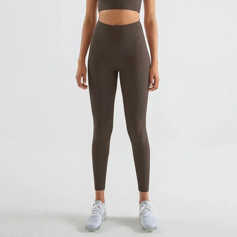 Pantalones de yoga de licra, leggings de gimnasio para mujer, mallas suaves de fitness, cintura alta elástica, transpirables, sin línea en T, pantalones deportivos