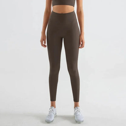 Pantalones de yoga de licra, leggings de gimnasio para mujer, mallas suaves de fitness, cintura alta elástica, transpirables, sin línea en T, pantalones deportivos