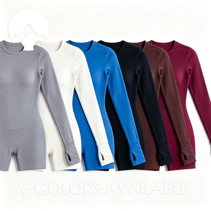 Women Long Sleeve Yoga Jumpsuit, Backless One Piece Activewear, Slim Fit Bodysuit for Outdoor Wear Fitness Workout Sports Romper
