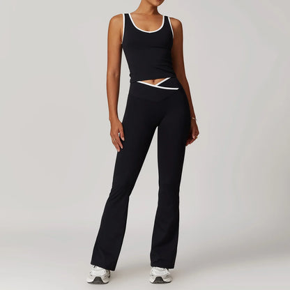Conjunto de yoga para mujer de 2 piezas - Leggings de cintura alta y sujetador deportivo, conjuntos de entrenamiento para fitness, chándal de gimnasio, ropa deportiva atlética