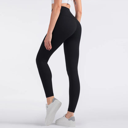 Lycra Yoga Pants Gym Leggings Women Girl Fitness Soft Tights High Waist Elastic Breathable No T Line Sports Pants
