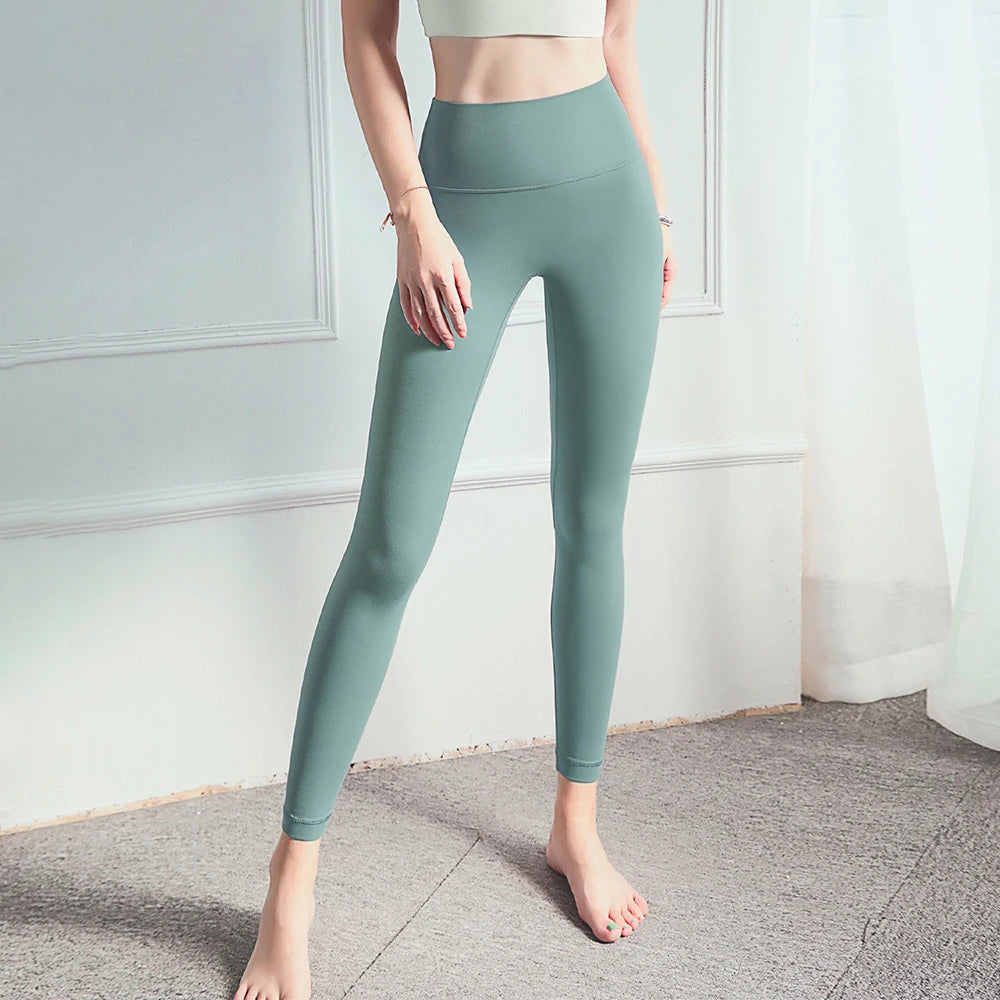 Pantalones de yoga de cintura alta para mujer que levantan los glúteos - Mallas de cadera de melocotón que no se enrollan, leggings finos de verano para control de abdomen para hacer ejercicio