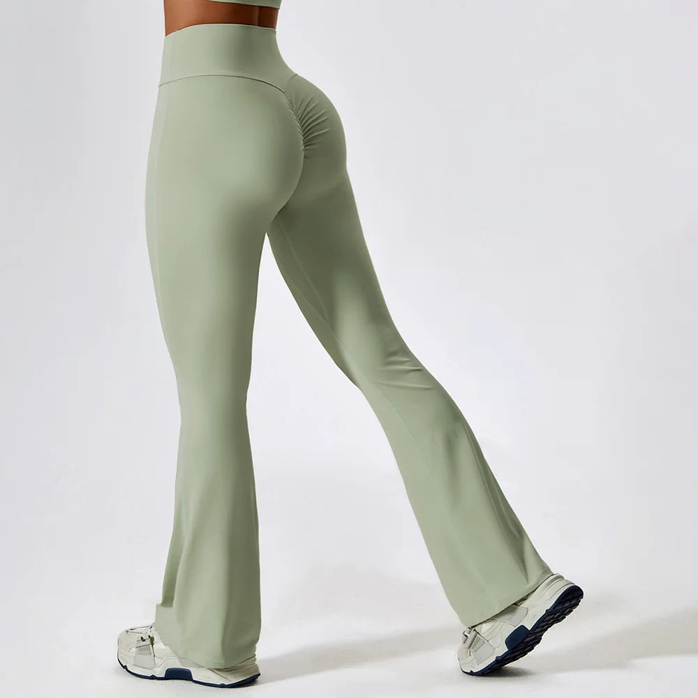 Pantalones de yoga acampanados para mujer, de cintura alta, pierna ancha, para gimnasio, entrenamiento, fitness, deportes, pantalones acampanados, pantalones de baile latino