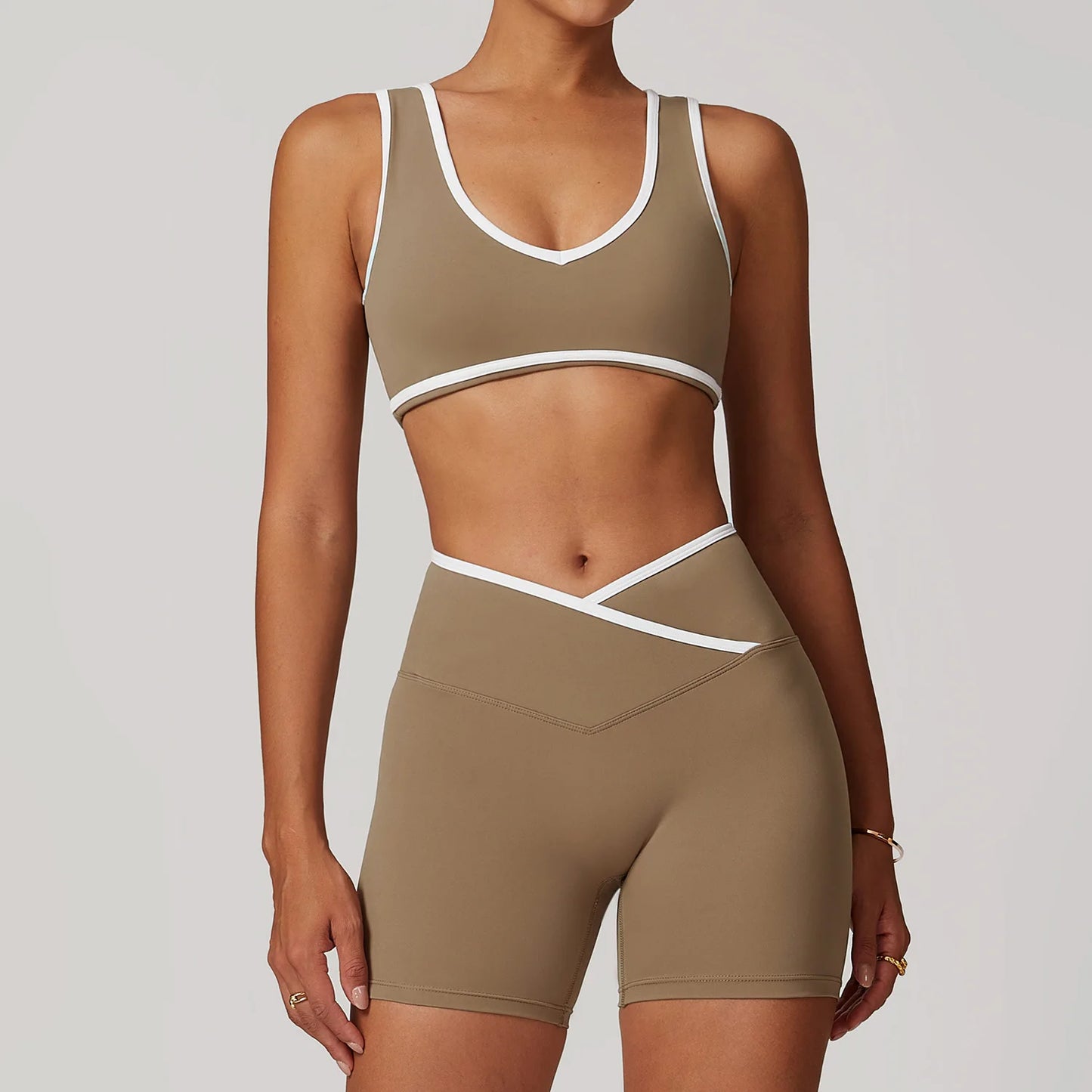 Conjunto de yoga para mujer de 2 piezas - Leggings de cintura alta y sujetador deportivo, conjuntos de entrenamiento para fitness, chándal de gimnasio, ropa deportiva atlética