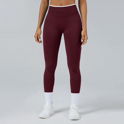 Pantalones ceñidos de punto sin costuras de talle alto con realce de cadera, leggings elásticos para yoga, correr, gimnasio al aire libre, mallas de ejercicio