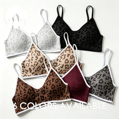 Sujetador deportivo de leopardo para mujer, alta sujeción, a prueba de golpes, para fitness al aire libre, top activo, ropa interior atlética para mujer, ropa de ejercicio