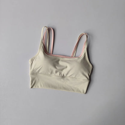 Sujetador deportivo racerback de mujer con efecto "Nude-Feel" – Chaleco de yoga antisacudidas y antideslizante – Top de fitness para correr, yoga y entrenamientos de gimnasio