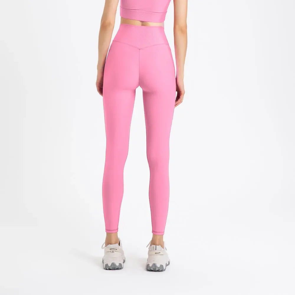 Pantalones de yoga de lycra acanalados para gimnasio, leggings para mujer para fitness, pantalones largos de cintura alta para mujer, mallas push-up de cadera para mujer, ropa de mujer
