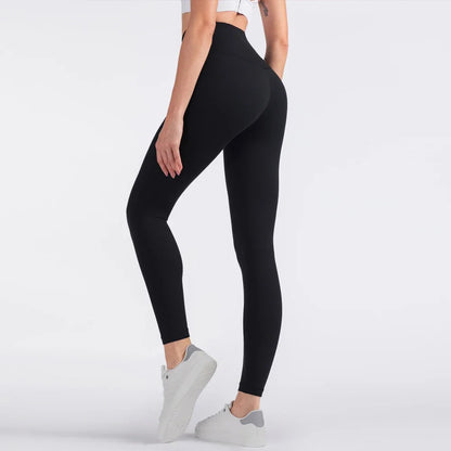 Pantalones de yoga de licra, leggings de gimnasio para mujer, mallas suaves de fitness, cintura alta elástica, transpirables, sin línea en T, pantalones deportivos