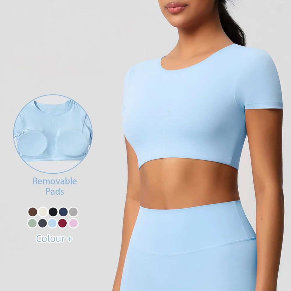 Nude Brushed Yoga Three-Piece Set – Long-Sleeved Sports Jacket, Casual Pocket Shorts & Hip-Lifting Design, for Running Fitness