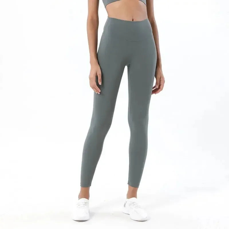 Pantalones de yoga de licra, leggings de gimnasio para mujer, mallas suaves de fitness, cintura alta elástica, transpirables, sin línea en T, pantalones deportivos