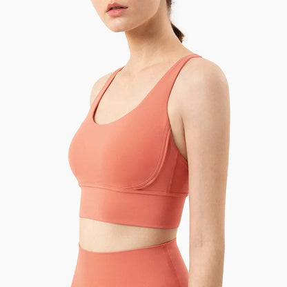 Sujetador deportivo de fitness para mujer, push-up, sin aros, acolchado, con tiras cruzadas, para correr, gimnasio, entrenamiento, yoga, top corto de ropa interior