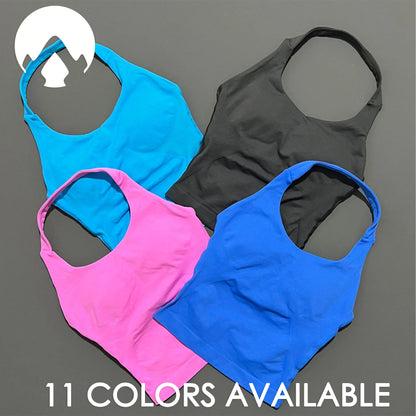 Chaleco deportivo tipo halter para mujer, sin costuras, transpirable, sin mangas, para correr al aire libre, fitness, yoga, entrenamiento, ropa deportiva