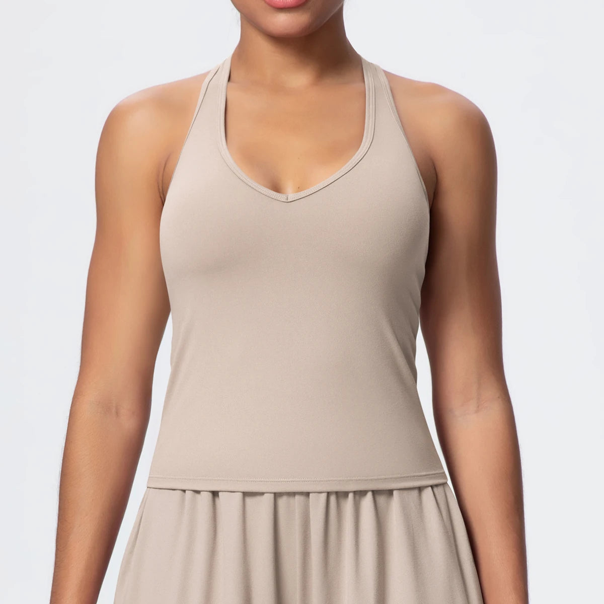 Women's Yoga Vest - Solid Color Slim-Fit Sports Top with Thin Shoulder Straps, Gym, Running, Pilates & Workout Athletic Tank Top