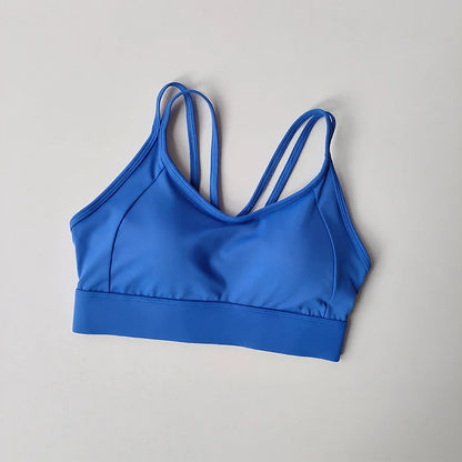 Women's High Support Sports Bra Integrated Fixed Shockproof Fitness Bra Running Yoga Workout Slim Back Yoga Tank Top Activewear