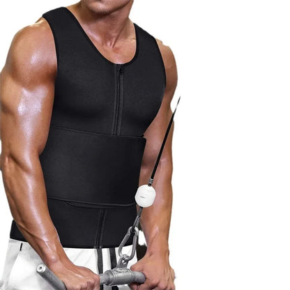 Chaleco Adelgazante de Neopreno para Hombre - Entrenador de Cintura de Alta Intensidad con Soporte Abdominal para Gimnasio y Modelado Corporal