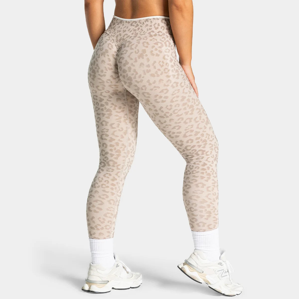 Leggings de yoga sin costuras con estampado de leopardo, control de abdomen de cintura alta, levantamiento de glúteos para actividades de fitness al aire libre, ejercicio y entrenamiento