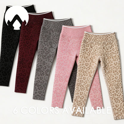 Leggings de yoga sin costuras con estampado de leopardo, control de abdomen de cintura alta, levantamiento de glúteos para actividades de fitness al aire libre, ejercicio y entrenamiento