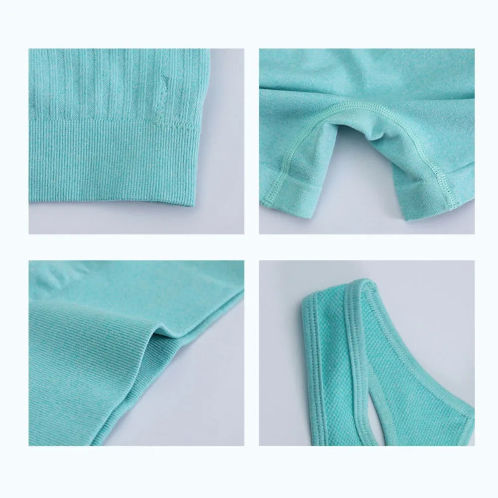 Conjunto de entrenamiento de yoga de 2 piezas para mujer, sujetador deportivo de alto impacto y pantalones cortos de cintura alta con control de abdomen para gimnasio, correr Verano 2025