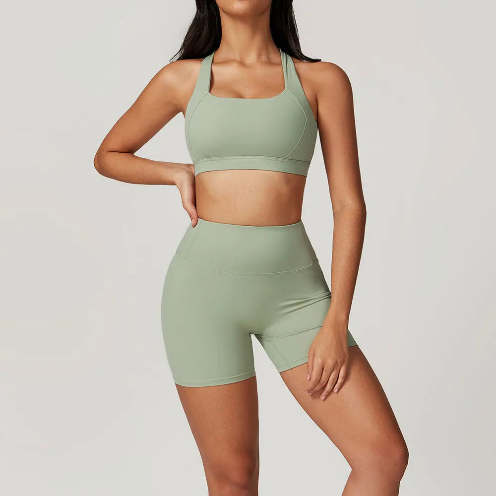 Conjunto de ropa de yoga de primavera para mujer - Ropa deportiva de secado rápido con efecto "naked feel" para entrenamiento de gimnasio, running matutino y fitness
